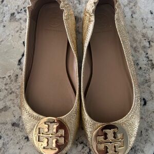 Tory Burch Gold Ballet Flats Size 6